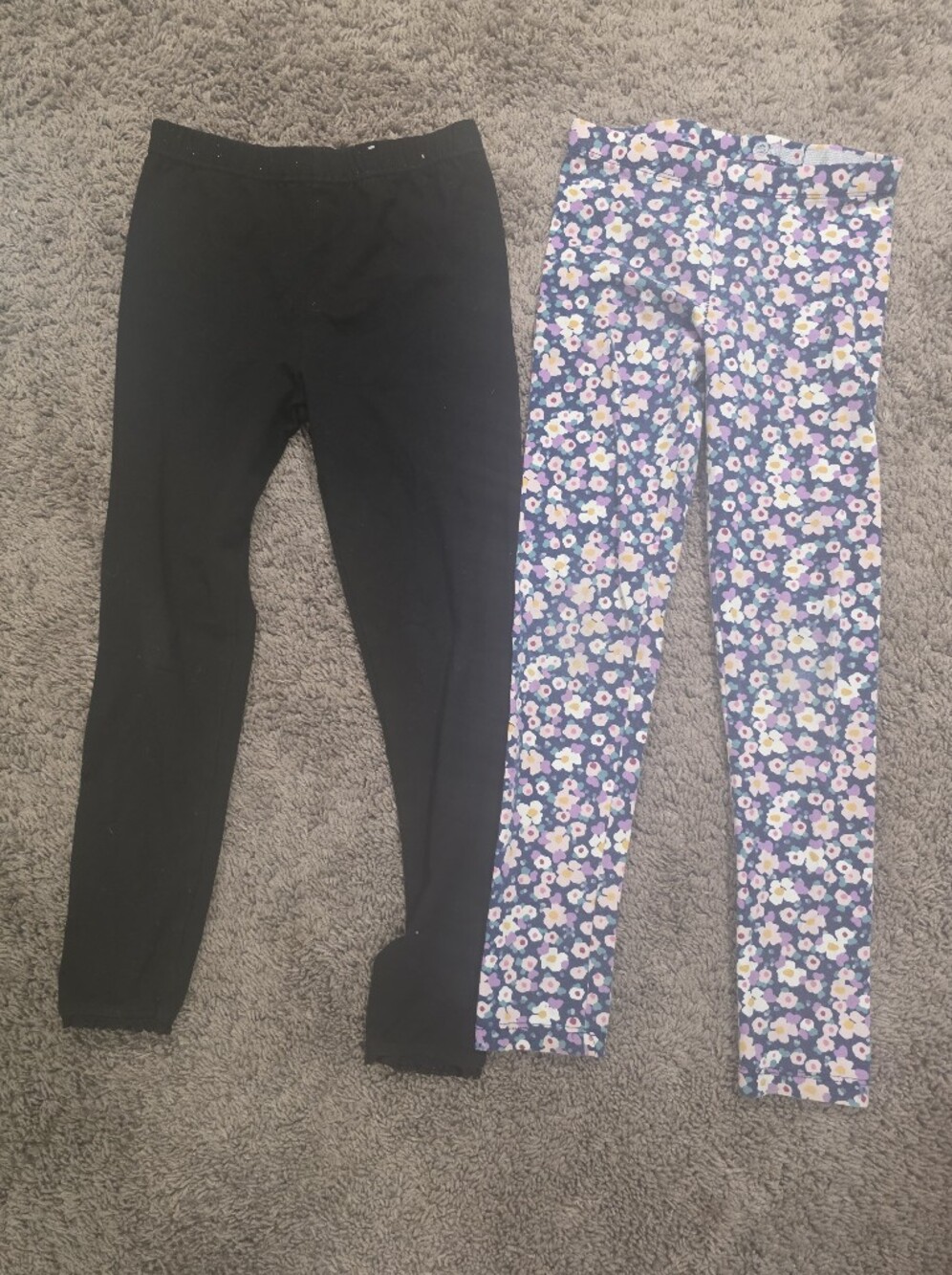 Girls Set Leggings size 7 8 Black Floral